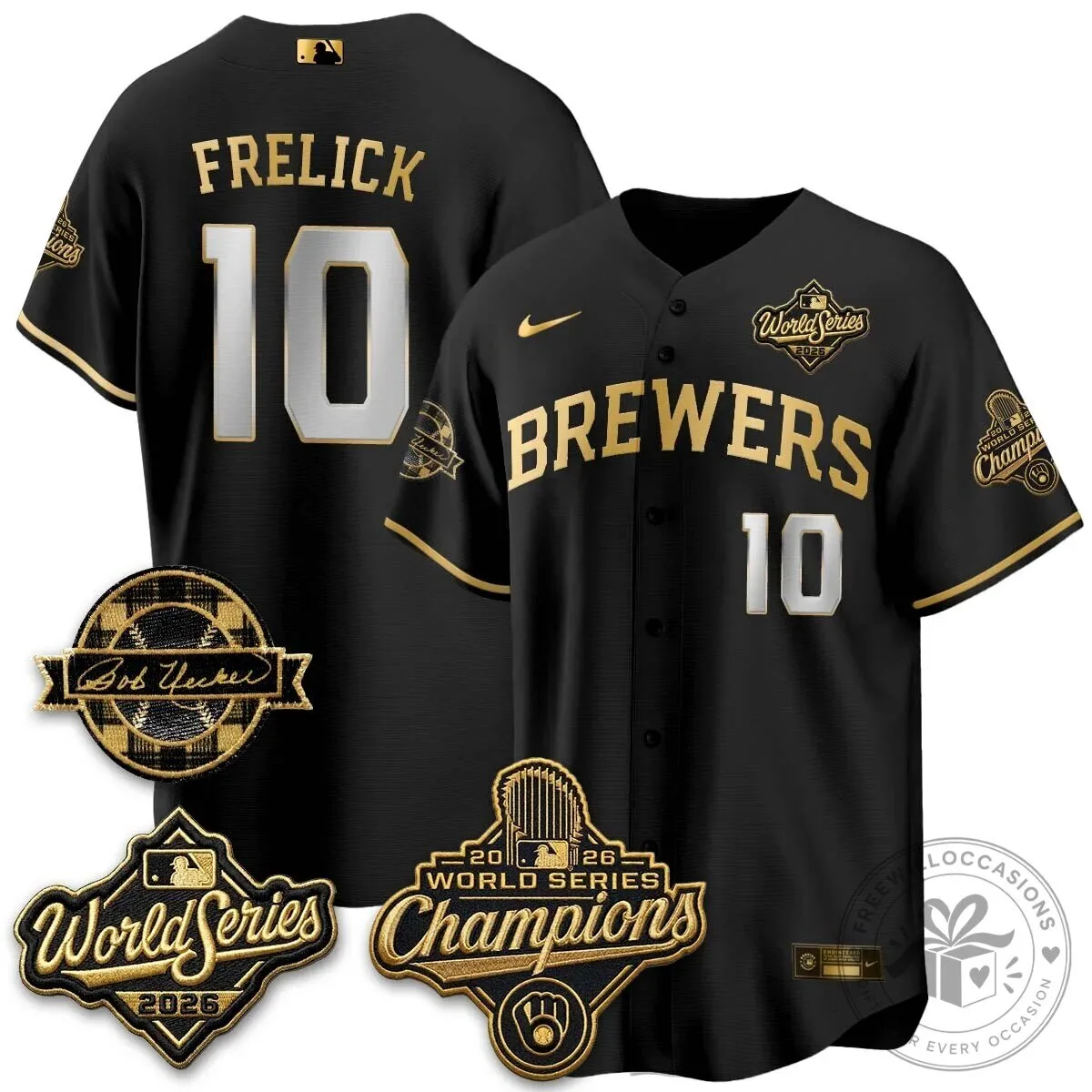 Black Baseball Jersey of Milwaukee Brewers 2026 World Series Champions 94 Black Baseball Jersey of Milwaukee Brewers 2026 World Series Champions