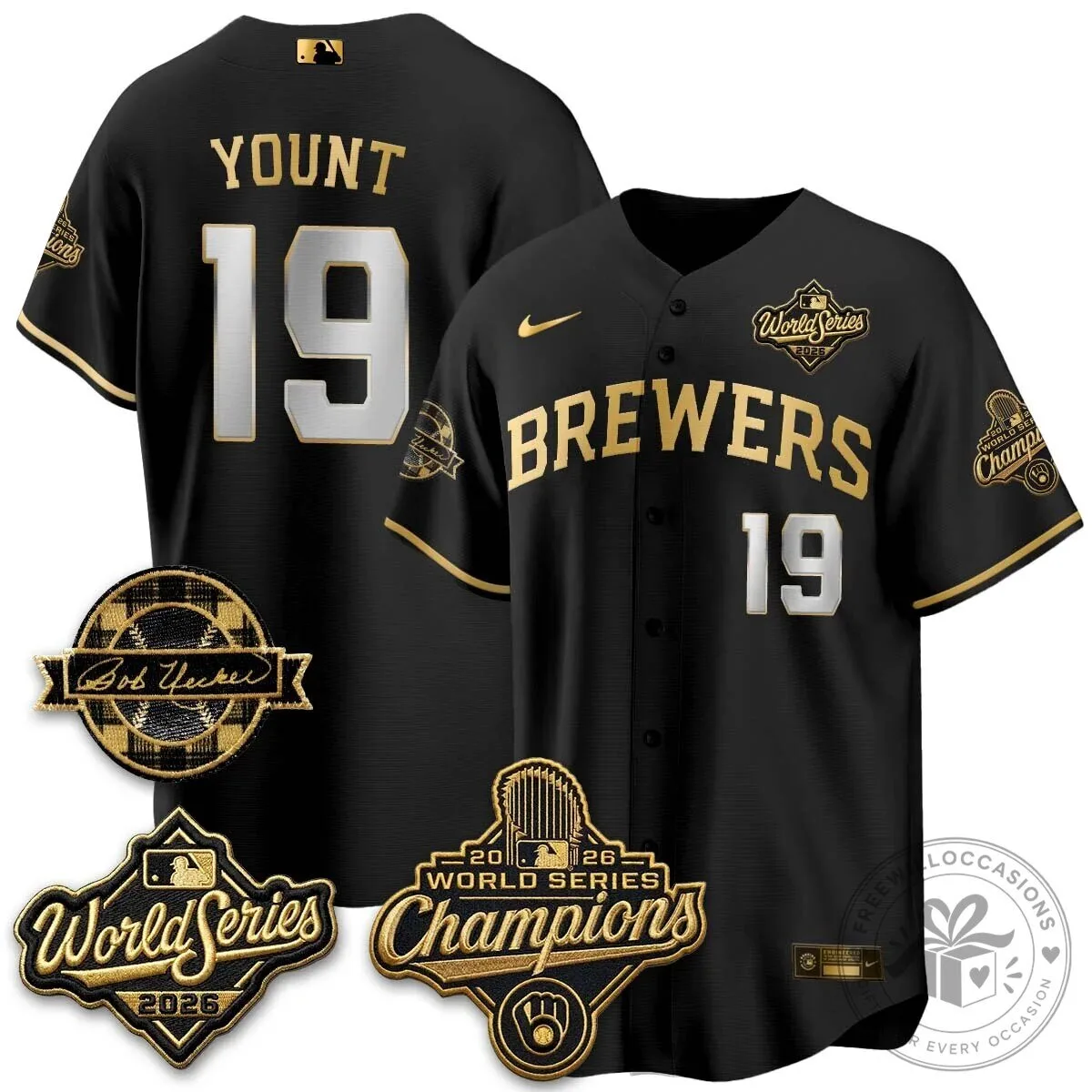 Black Baseball Jersey of Milwaukee Brewers 2026 World Series Champions 95 Black Baseball Jersey of Milwaukee Brewers 2026 World Series Champions