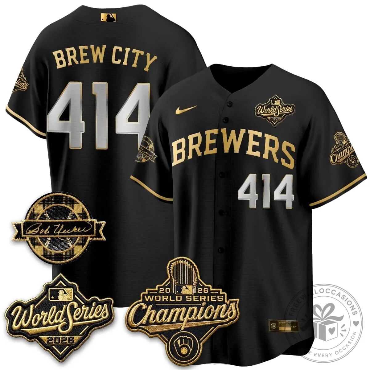 Black Baseball Jersey of Milwaukee Brewers 2026 World Series Champions 98 Black Baseball Jersey of Milwaukee Brewers 2026 World Series Champions