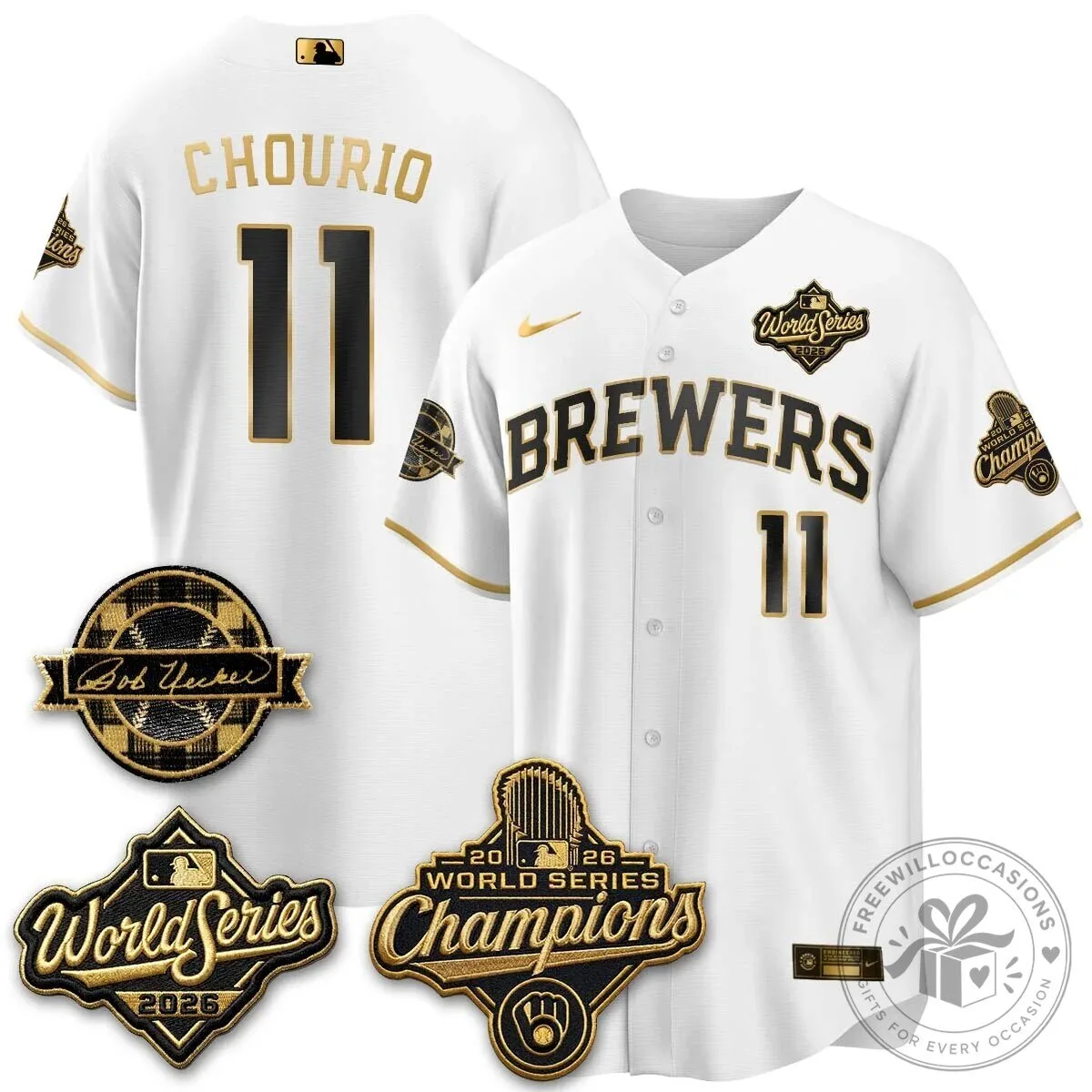 Black Baseball Jersey of Milwaukee Brewers 2026 World Series Champions 102 Black Baseball Jersey of Milwaukee Brewers 2026 World Series Champions