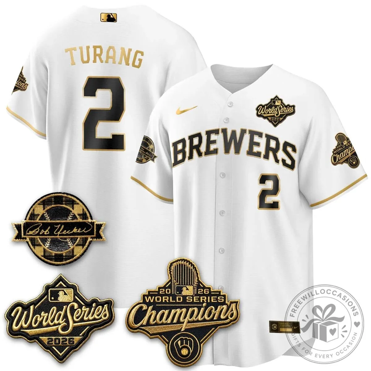 Black Baseball Jersey of Milwaukee Brewers 2026 World Series Champions 105 Black Baseball Jersey of Milwaukee Brewers 2026 World Series Champions