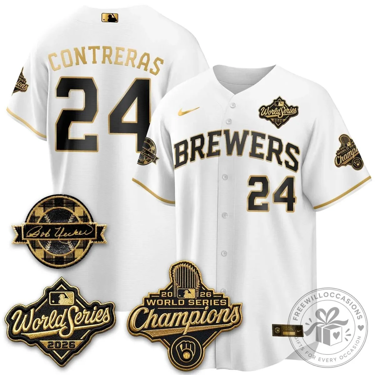 Black Baseball Jersey of Milwaukee Brewers 2026 World Series Champions 107 Black Baseball Jersey of Milwaukee Brewers 2026 World Series Champions