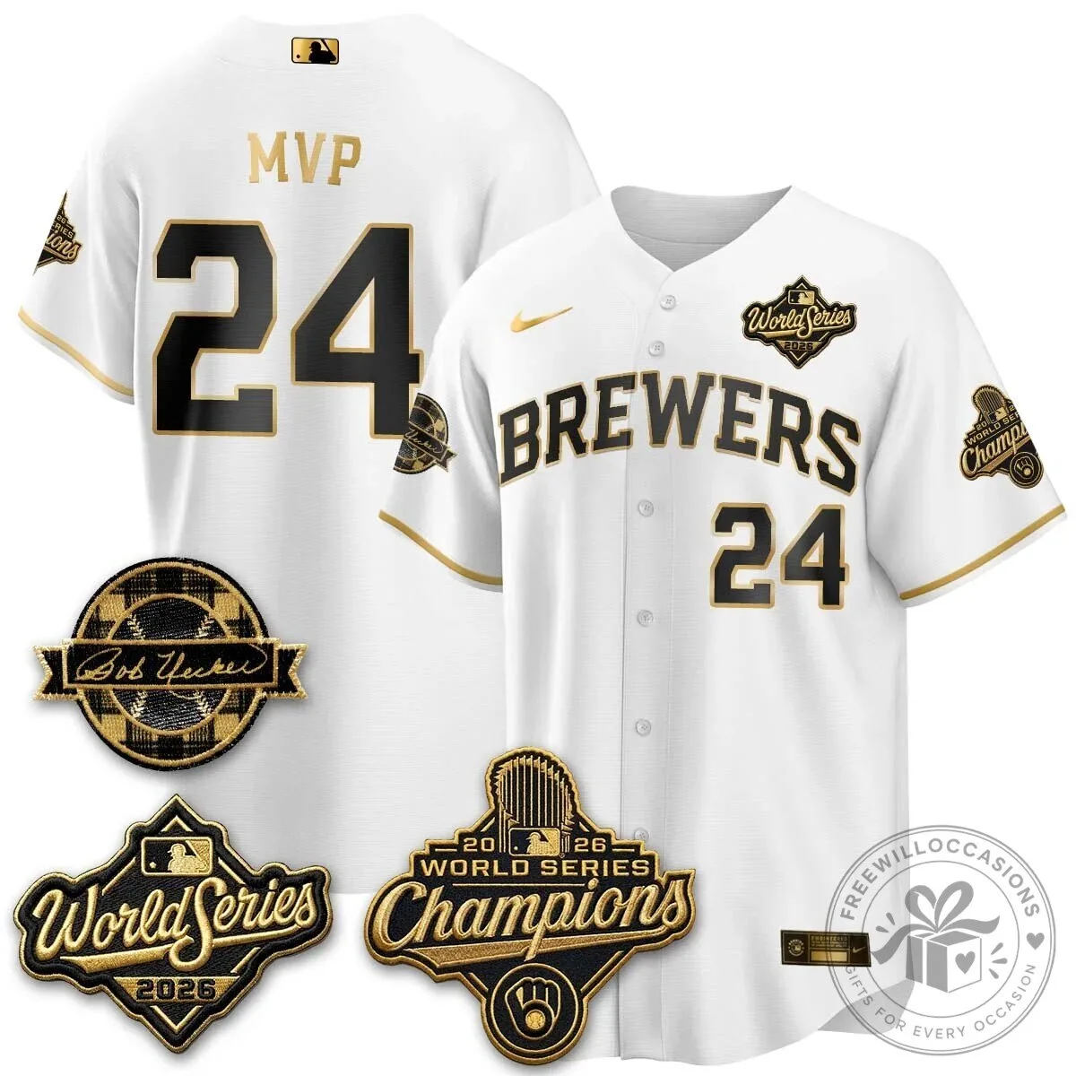 Black Baseball Jersey of Milwaukee Brewers 2026 World Series Champions 110 Black Baseball Jersey of Milwaukee Brewers 2026 World Series Champions
