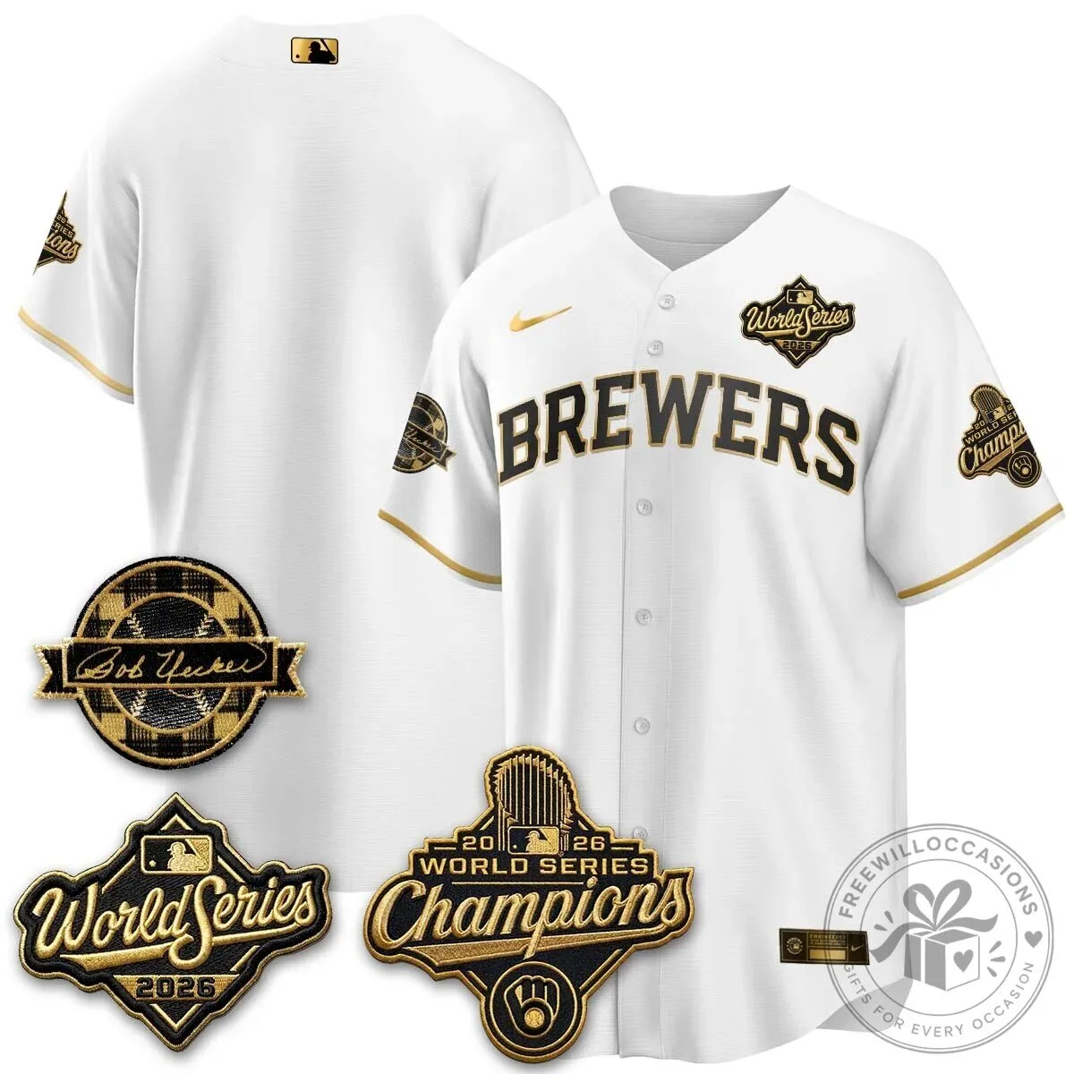 Black Baseball Jersey of Milwaukee Brewers 2026 World Series Champions 113 Black Baseball Jersey of Milwaukee Brewers 2026 World Series Champions