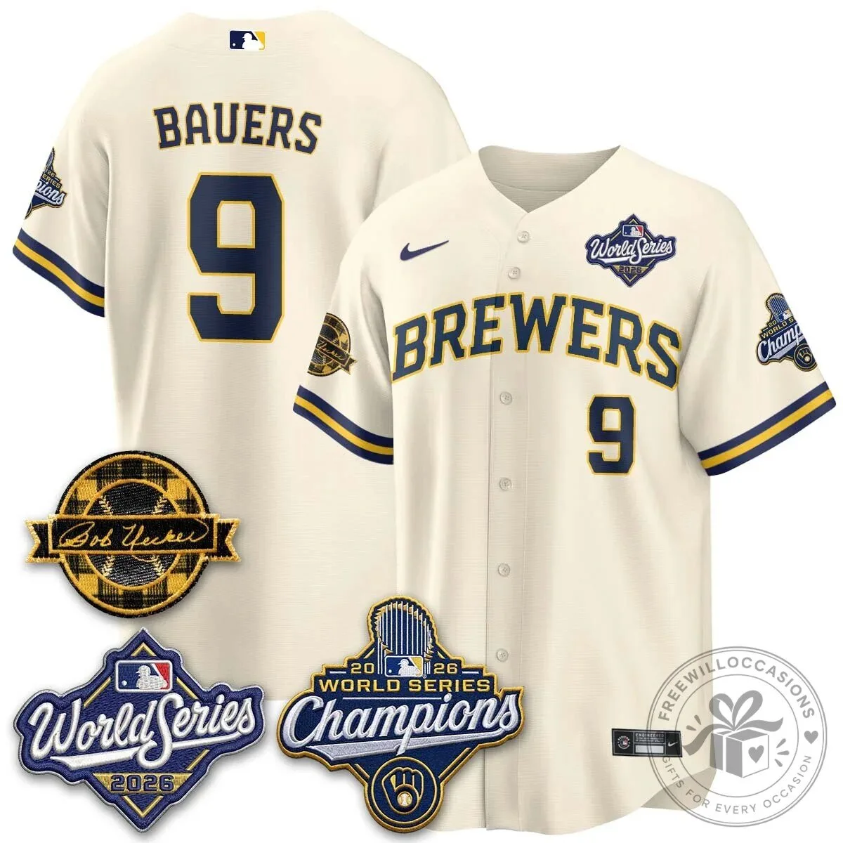 Black Baseball Jersey of Milwaukee Brewers 2026 World Series Champions 114 Black Baseball Jersey of Milwaukee Brewers 2026 World Series Champions