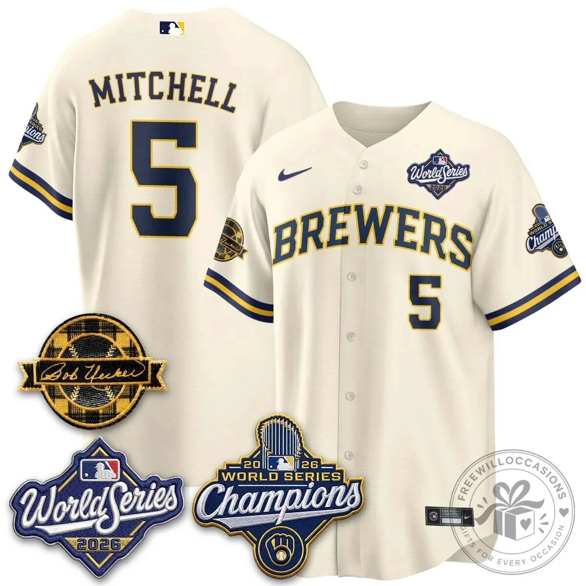 Black Baseball Jersey of Milwaukee Brewers 2026 World Series Champions 117 Black Baseball Jersey of Milwaukee Brewers 2026 World Series Champions