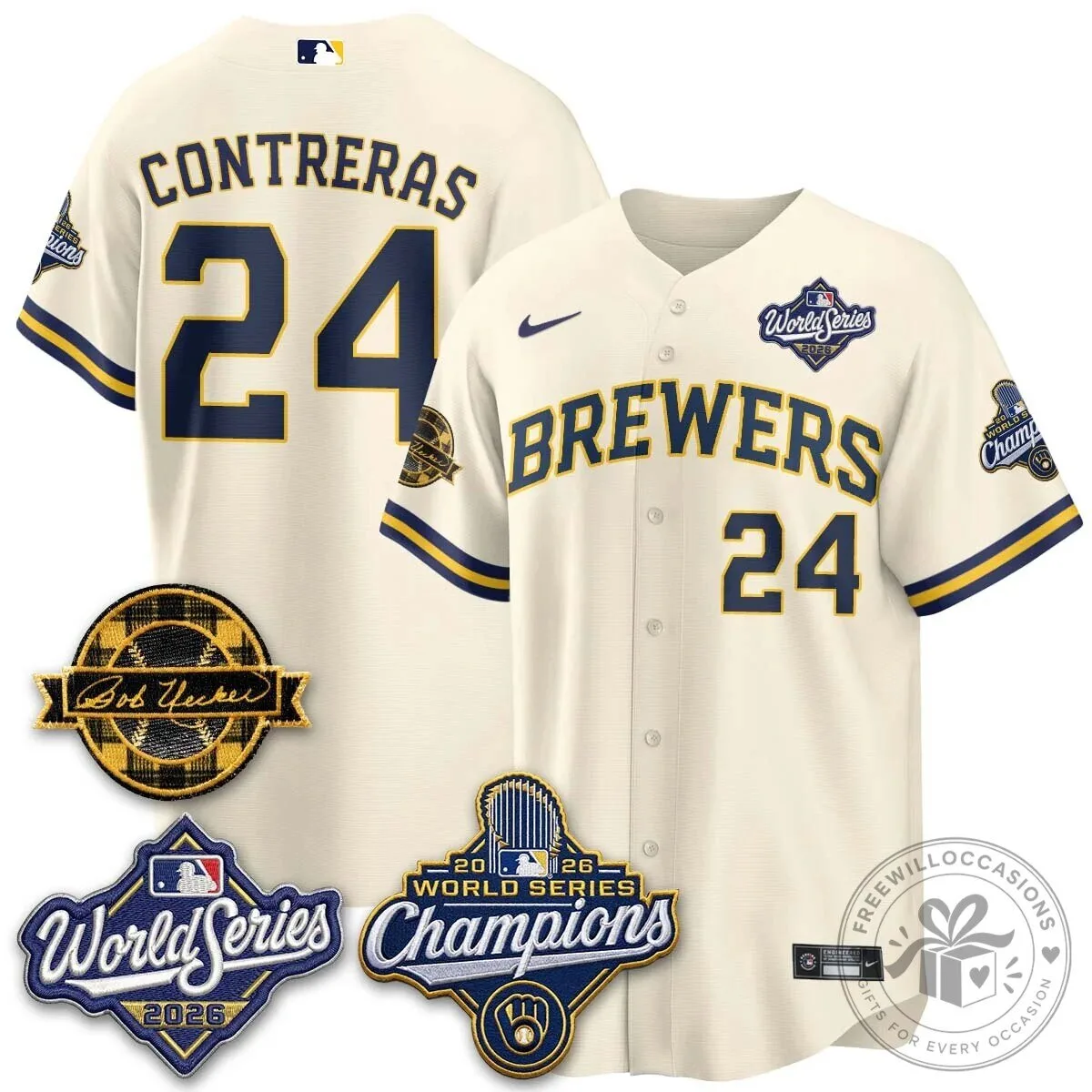 Black Baseball Jersey of Milwaukee Brewers 2026 World Series Champions 121 Black Baseball Jersey of Milwaukee Brewers 2026 World Series Champions