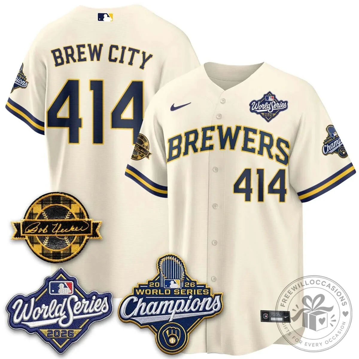 Black Baseball Jersey of Milwaukee Brewers 2026 World Series Champions 126 Black Baseball Jersey of Milwaukee Brewers 2026 World Series Champions