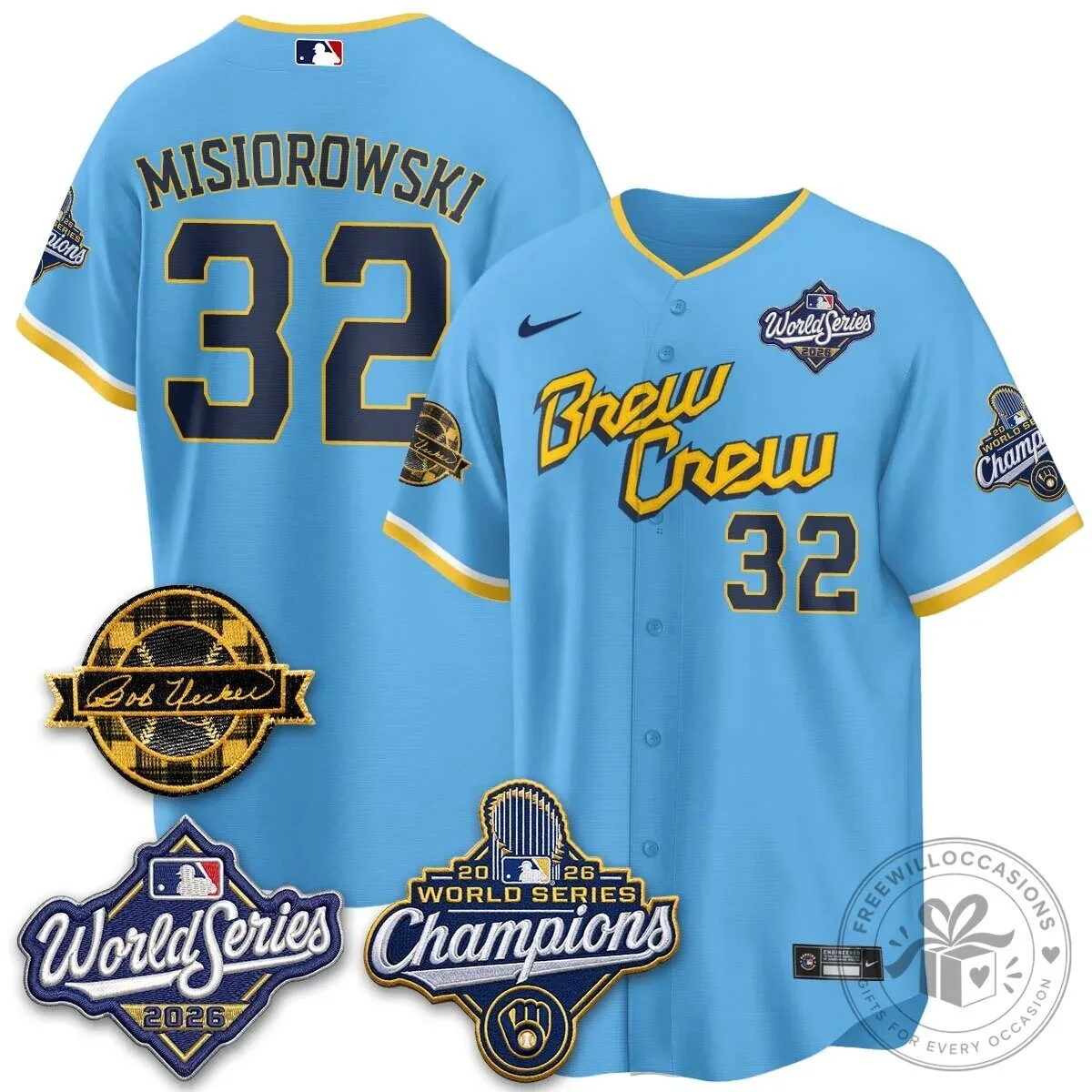 Black Baseball Jersey of Milwaukee Brewers 2026 World Series Champions 129 Black Baseball Jersey of Milwaukee Brewers 2026 World Series Champions
