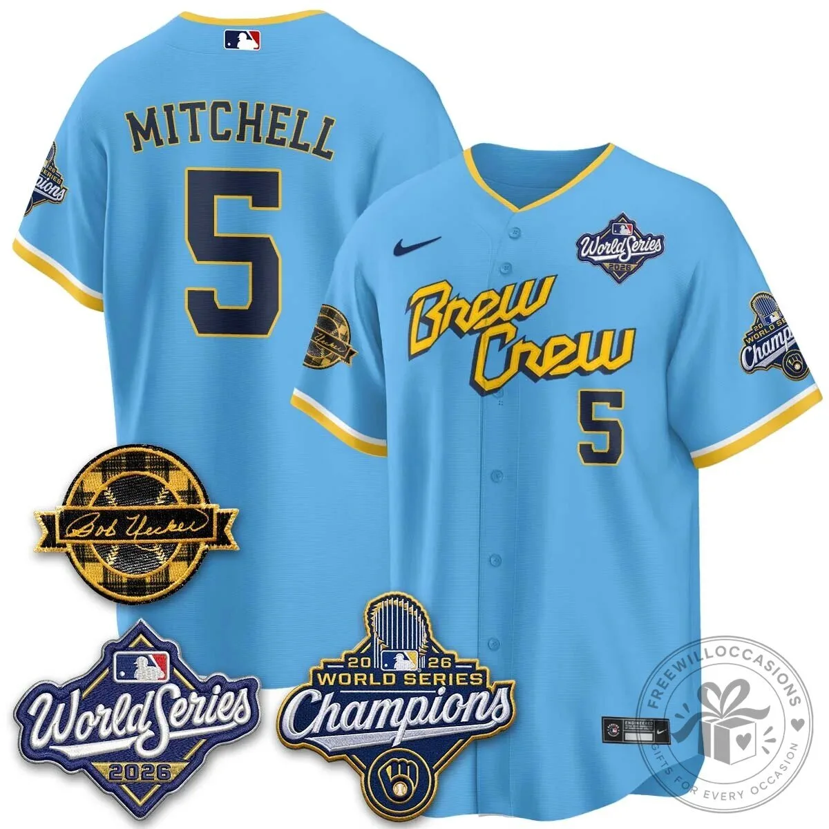 Black Baseball Jersey of Milwaukee Brewers 2026 World Series Champions 131 Black Baseball Jersey of Milwaukee Brewers 2026 World Series Champions