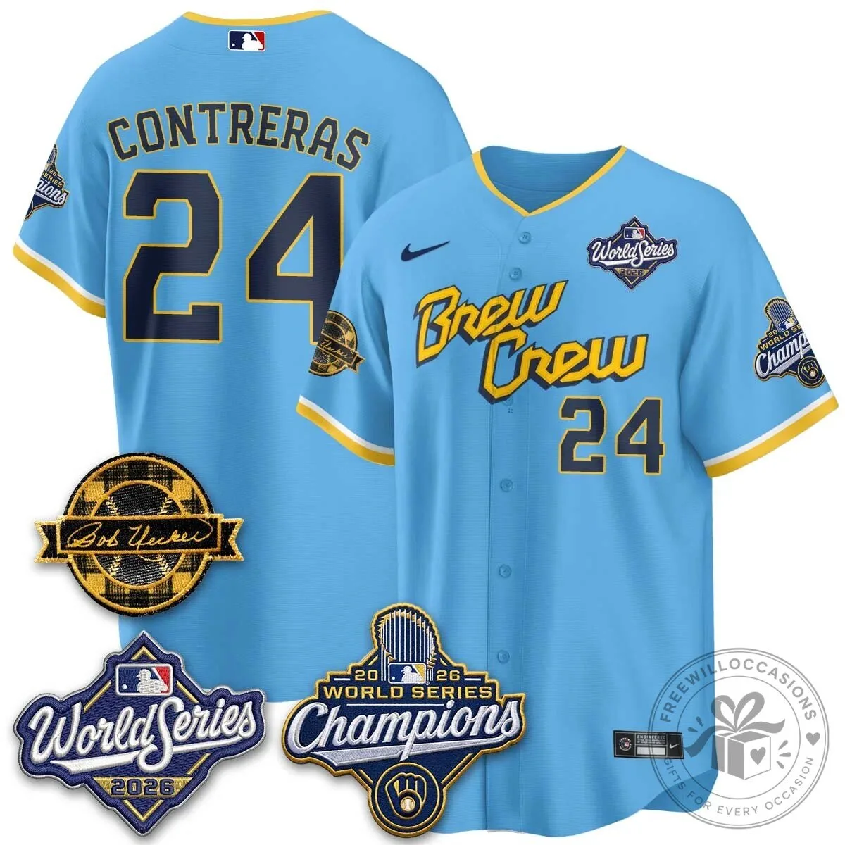 Black Baseball Jersey of Milwaukee Brewers 2026 World Series Champions 135 Black Baseball Jersey of Milwaukee Brewers 2026 World Series Champions