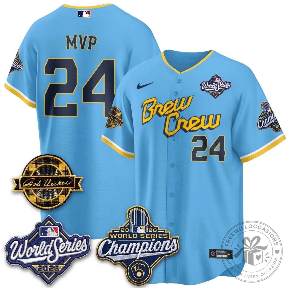 Black Baseball Jersey of Milwaukee Brewers 2026 World Series Champions 138 Black Baseball Jersey of Milwaukee Brewers 2026 World Series Champions