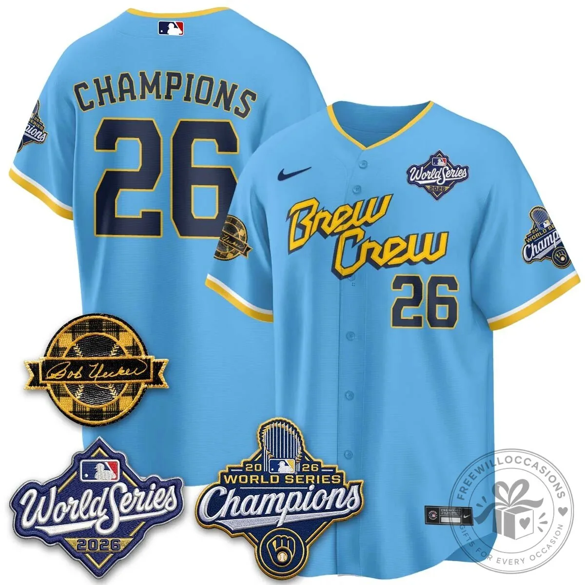 Black Baseball Jersey of Milwaukee Brewers 2026 World Series Champions 139 Black Baseball Jersey of Milwaukee Brewers 2026 World Series Champions