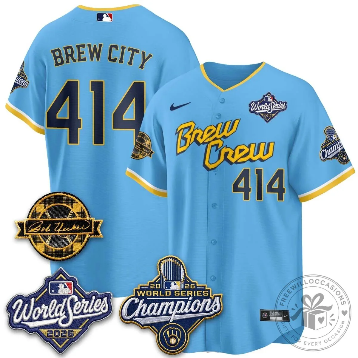 Black Baseball Jersey of Milwaukee Brewers 2026 World Series Champions 140 Black Baseball Jersey of Milwaukee Brewers 2026 World Series Champions