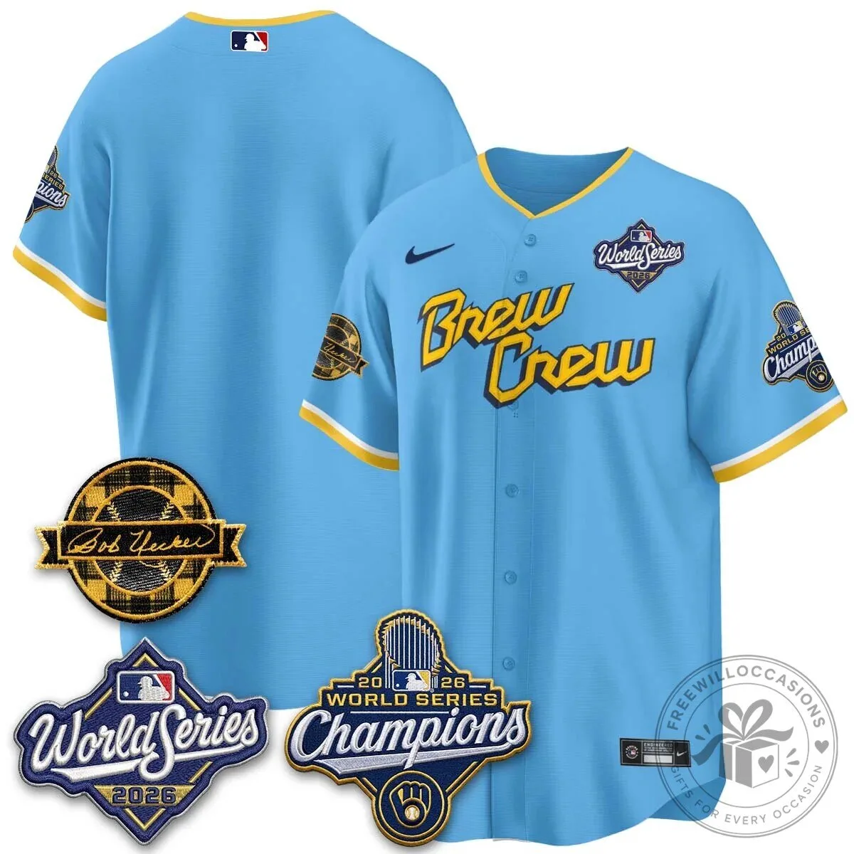 Black Baseball Jersey of Milwaukee Brewers 2026 World Series Champions 141 Black Baseball Jersey of Milwaukee Brewers 2026 World Series Champions