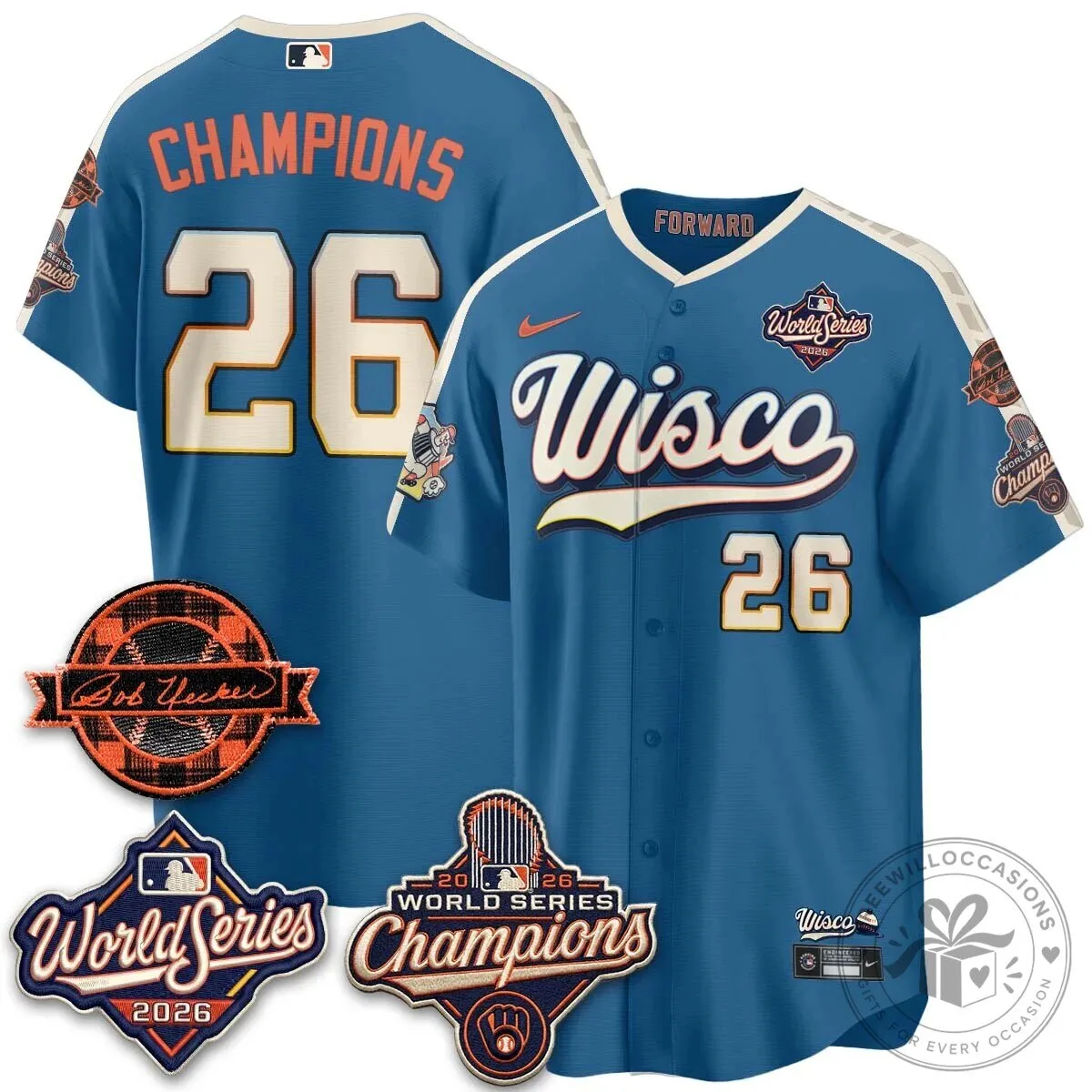 Black Baseball Jersey of Milwaukee Brewers 2026 World Series Champions 153 Black Baseball Jersey of Milwaukee Brewers 2026 World Series Champions
