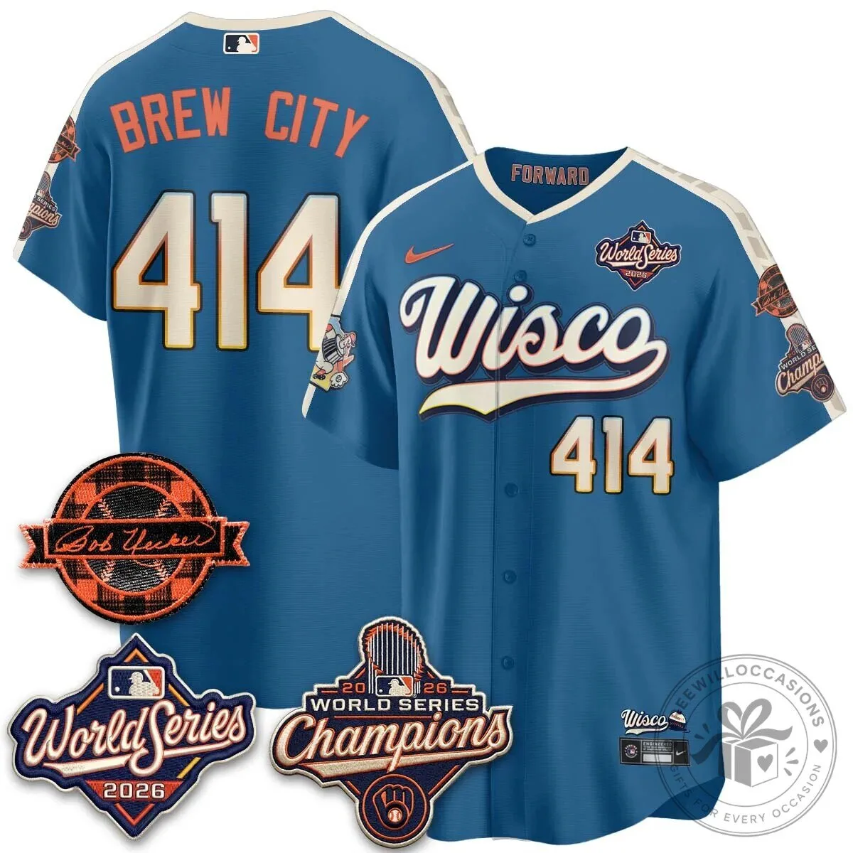 Black Baseball Jersey of Milwaukee Brewers 2026 World Series Champions 154 Black Baseball Jersey of Milwaukee Brewers 2026 World Series Champions