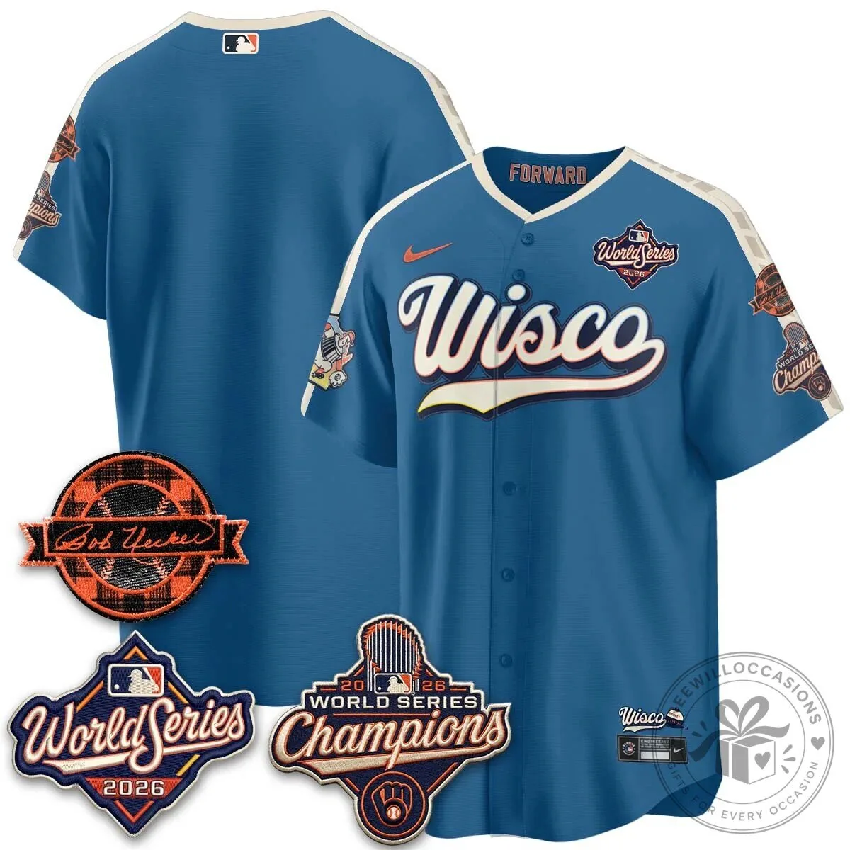 Black Baseball Jersey of Milwaukee Brewers 2026 World Series Champions 155 Black Baseball Jersey of Milwaukee Brewers 2026 World Series Champions