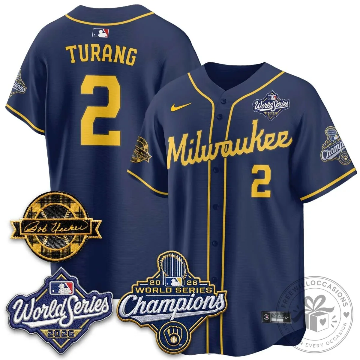 Black Baseball Jersey of Milwaukee Brewers 2026 World Series Champions 161 Black Baseball Jersey of Milwaukee Brewers 2026 World Series Champions