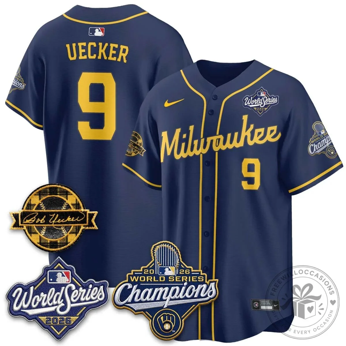 Black Baseball Jersey of Milwaukee Brewers 2026 World Series Champions 162 Black Baseball Jersey of Milwaukee Brewers 2026 World Series Champions