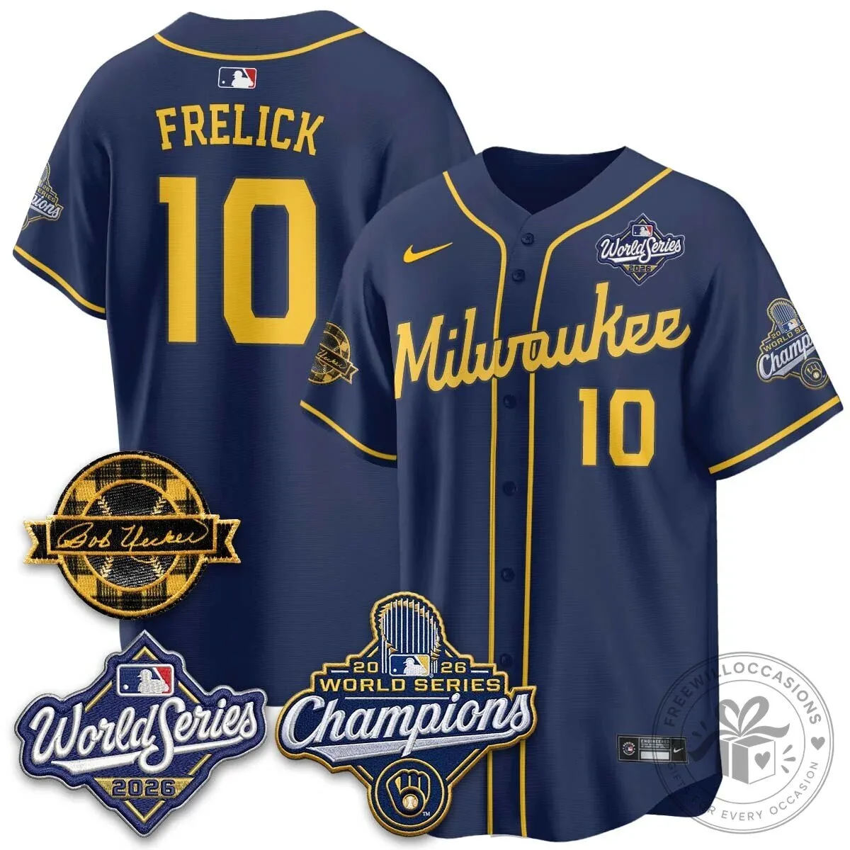 Black Baseball Jersey of Milwaukee Brewers 2026 World Series Champions 164 Black Baseball Jersey of Milwaukee Brewers 2026 World Series Champions