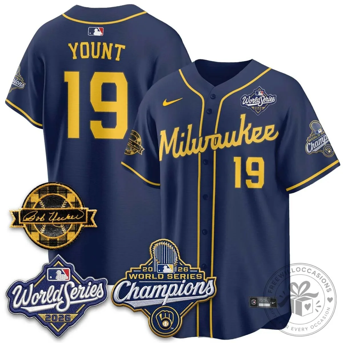 Black Baseball Jersey of Milwaukee Brewers 2026 World Series Champions 165 Black Baseball Jersey of Milwaukee Brewers 2026 World Series Champions