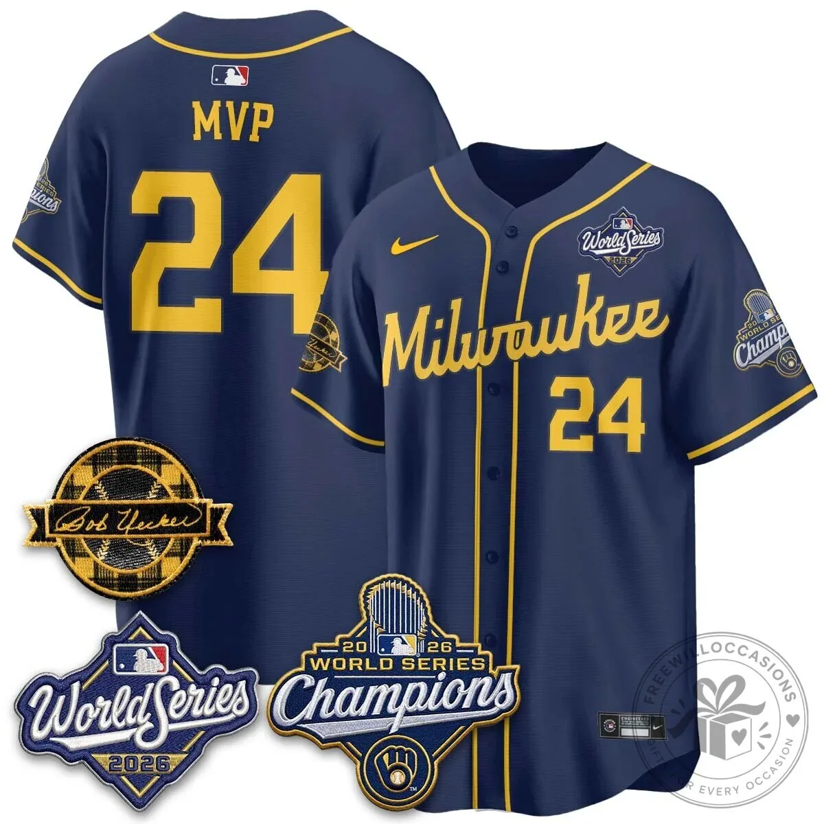 Black Baseball Jersey of Milwaukee Brewers 2026 World Series Champions 166 Black Baseball Jersey of Milwaukee Brewers 2026 World Series Champions
