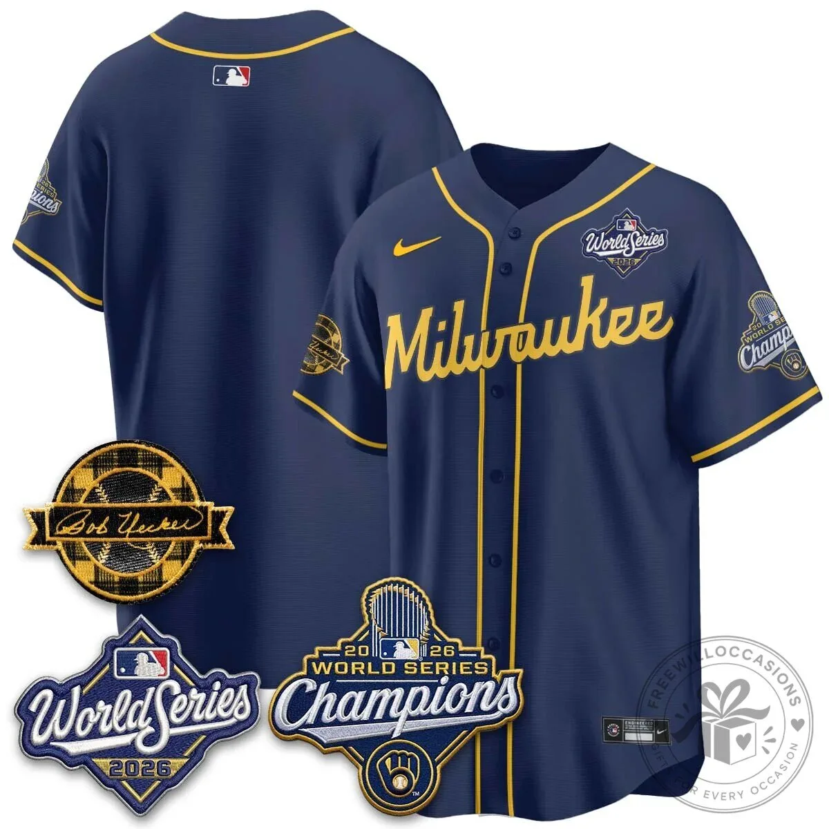 Black Baseball Jersey of Milwaukee Brewers 2026 World Series Champions 169 Black Baseball Jersey of Milwaukee Brewers 2026 World Series Champions