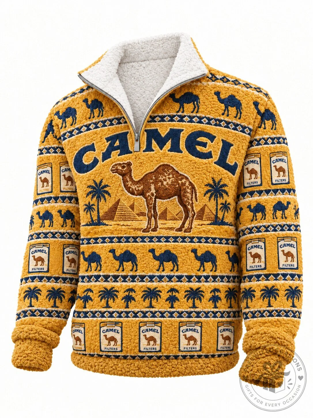 Camel Cigarettes Filters Desert Scene Plush Fleece Half-Zip Sweatshirt 3 Camel Cigarettes Filters Desert Scene Plush Fleece Half-Zip Sweatshirt