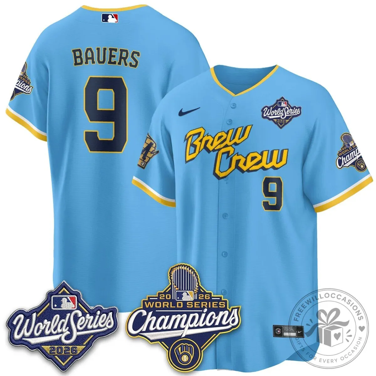 2026 World Series Champions Brew Crew Baseball Jersey by Milwaukee Brewers