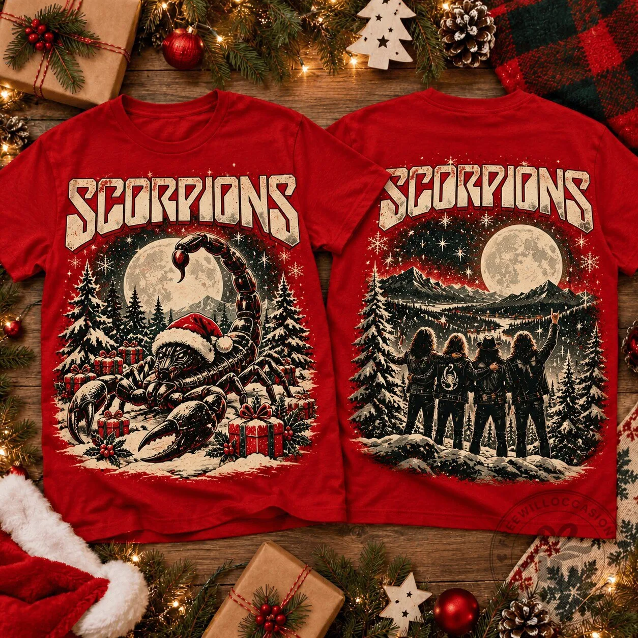 Scorpions Rock Band Christmas Winter Concert Graphic T-Shirt